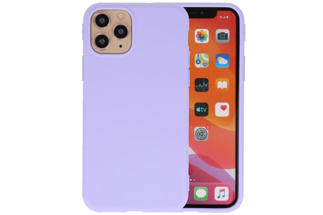 Premium Color Bescherming Telefoonhoesje - Backcover Hoesje - Achterkant Hoesje - Geschikt voor iPhone 11 Pro - Paars