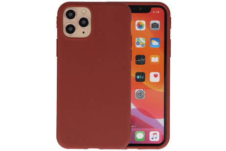 Premium Color Bescherming Telefoonhoesje - Backcover Hoesje - Achterkant Hoesje - Geschikt voor iPhone 11 Pro - Bruin