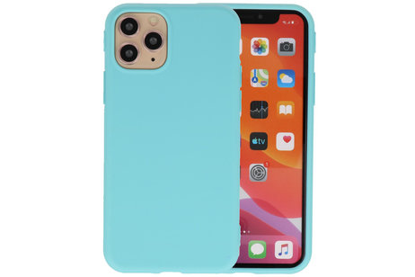 Premium Color Bescherming Telefoonhoesje - Backcover Hoesje - Achterkant Hoesje - Geschikt voor iPhone 11 Pro - Turquoise