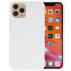 BAOHU Premium Color Bescherming Telefoonhoesje - Backcover Hoesje - Achterkant Hoesje - Geschikt voor iPhone 11 Pro Max - Wit