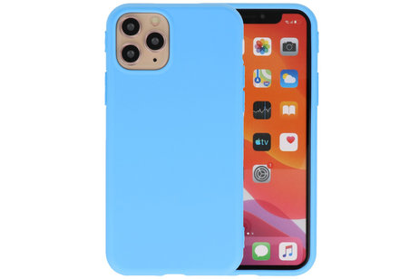 Premium Color Bescherming Telefoonhoesje - Backcover Hoesje - Achterkant Hoesje - Geschikt voor iPhone 11 Pro Max - Licht Blauw