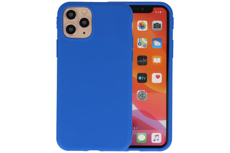 BAOHU Premium Color Bescherming Telefoonhoesje - Backcover Hoesje - Achterkant Hoesje - Geschikt voor iPhone 11 Pro Max - Blauw