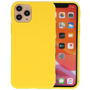 Premium Color Bescherming Telefoonhoesje - Backcover Hoesje - Achterkant Hoesje - Geschikt voor iPhone 11 Pro Max - Geel