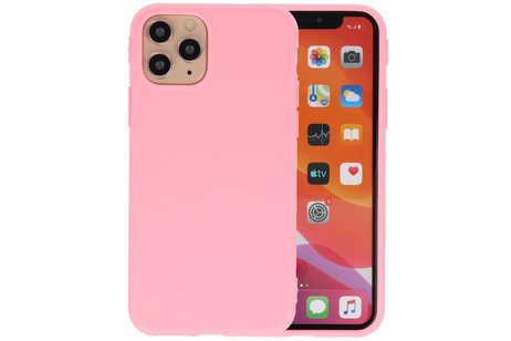 BAOHU Premium Color Bescherming Telefoonhoesje - Backcover Hoesje - Achterkant Hoesje - Geschikt voor iPhone 11 Pro Max - Roze