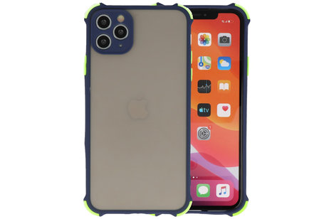 Schokbestendig Kleurcombinatie Hard Case - Telefoonhoesje - Backcover Hoesje - Achterkant Hoesje - Geschikt voor iPhone 11 Pro Max - Blauw