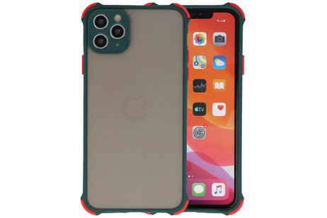 Schokbestendig Kleurcombinatie Hard Case - Telefoonhoesje - Backcover Hoesje - Achterkant Hoesje - Geschikt voor iPhone 11 Pro Max - Donker Groen