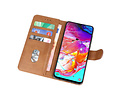 Hoesje Geschikt voor Samsung Galaxy A21s - Kaarthouder Book Case Telefoonhoesje - Bruin