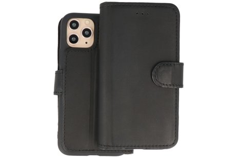 BAOHU Handmade Leer Telefoonhoesje - Wallet Case - Portemonnee Hoesje voor iPhone 11 Pro - Zwart