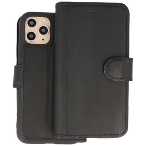 BAOHU Handmade Leer Telefoonhoesje - Wallet Case - Portemonnee Hoesje voor iPhone 11 Pro Max - Zwart