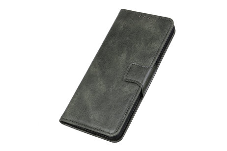 BAOHU Zakelijke Book Case Telefoonhoesje Geschikt voor de Samsung Galaxy A41 - Portemonnee Hoesje - Pasjeshouder Wallet Case - Donker Groen