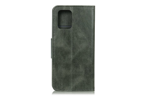 BAOHU Zakelijke Book Case Telefoonhoesje Geschikt voor de Samsung Galaxy A41 - Portemonnee Hoesje - Pasjeshouder Wallet Case - Donker Groen