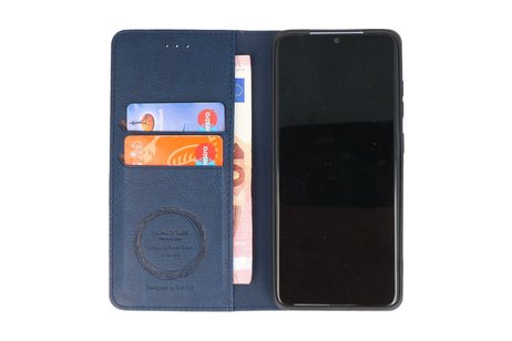 KAIYUE - Luxe Portemonnee Hoesje - Pasjeshouder Telefoonhoesje - Wallet Case - Geschikt voor Samsung Galaxy Note 10 Lite - Navy