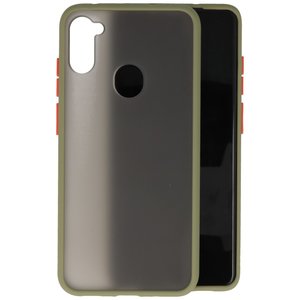 BAOHU Hoesje Geschikt voor de Samsung Galaxy A11 - Hard Case Backcover Telefoonhoesje - Groen