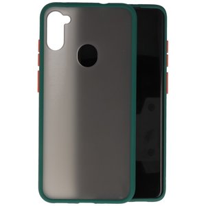 BAOHU Hoesje Geschikt voor de Samsung Galaxy A11 - Hard Case Backcover Telefoonhoesje - Donker Groen