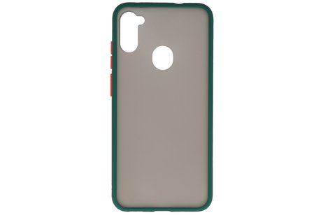 BAOHU Hoesje Geschikt voor de Samsung Galaxy A11 - Hard Case Backcover Telefoonhoesje - Donker Groen
