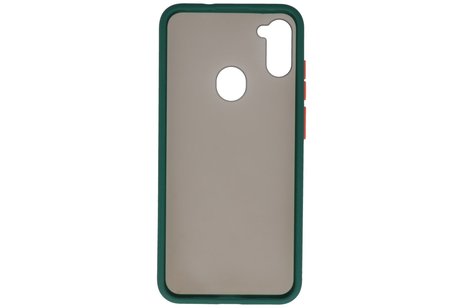 BAOHU Hoesje Geschikt voor de Samsung Galaxy A11 - Hard Case Backcover Telefoonhoesje - Donker Groen