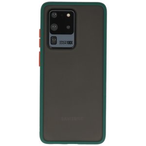 BAOHU Hoesje Geschikt voor de Samsung Galaxy S20 Ultra - Hard Case Backcover Telefoonhoesje - Donker Groen