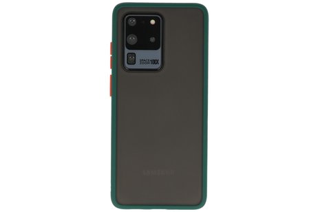BAOHU Hoesje Geschikt voor de Samsung Galaxy S20 Ultra - Hard Case Backcover Telefoonhoesje - Donker Groen
