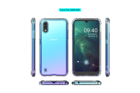 Schokbestendig Back Cover Hoesje - Shockproof Telefoonhoesje -  Geschikt voor Samsung Galaxy A01 - Transparant