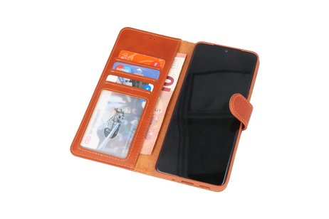 BAOHU Rico Vitello Echt Lederen Booktype Hoesje - Hoesje Geschikt voor Samsung Galaxy S20 - Bruin