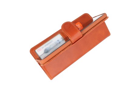 BAOHU Rico Vitello Echt Lederen Booktype Hoesje - Hoesje Geschikt voor Samsung Galaxy S20 - Bruin