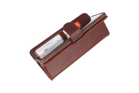 BAOHU Rico Vitello Echt Lederen Booktype Hoesje - Hoesje Geschikt voor Samsung Galaxy S20 - Mocca