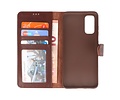 BAOHU Rico Vitello Echt Lederen Booktype Hoesje - Hoesje Geschikt voor Samsung Galaxy S20 - Mocca