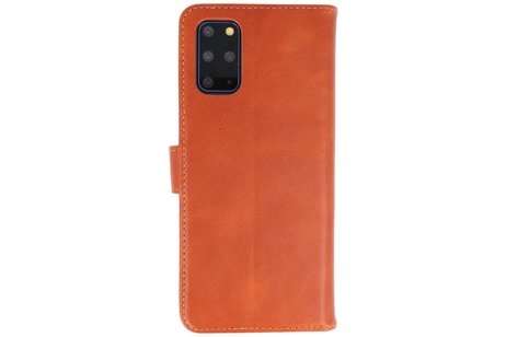 BAOHU Rico Vitello Echt Lederen Booktype Hoesje - Hoesje Geschikt voor Samsung Galaxy S20 Plus - Bruin