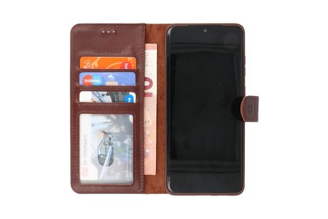 Rico Vitello Echt Lederen Booktype Hoesje voor Samsung Galaxy S20 Plus - Mocca