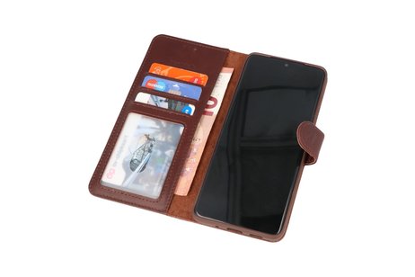 Rico Vitello Echt Lederen Booktype Hoesje voor Samsung Galaxy S20 Plus - Mocca