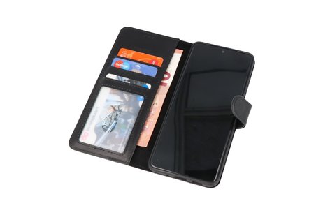 BAOHU Rico Vitello Echt Lederen Booktype Hoesje - Hoesje Geschikt voor Samsung Galaxy S20 Ultra - Zwart