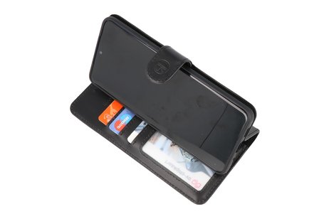 BAOHU Rico Vitello Echt Lederen Booktype Hoesje - Hoesje Geschikt voor Samsung Galaxy S20 Ultra - Zwart