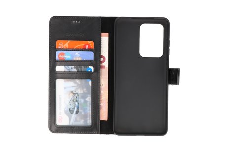 BAOHU Rico Vitello Echt Lederen Booktype Hoesje - Hoesje Geschikt voor Samsung Galaxy S20 Ultra - Zwart