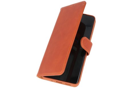 BAOHU Rico Vitello Echt Lederen Booktype Hoesje - Hoesje Geschikt voor Samsung Galaxy S20 Ultra - Bruin