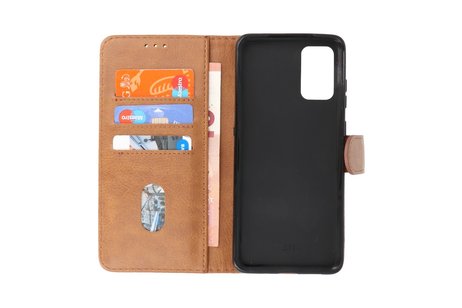 BAOHU Hoesje Geschikt voor de Samsung Galaxy S20 Plus - Kaarthouder Book Case Telefoonhoesje - Bruin