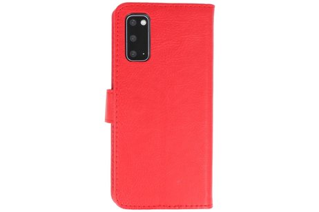 BAOHU Hoesje Geschikt voor de Samsung Galaxy S20 - Kaarthouder Book Case Telefoonhoesje - Rood