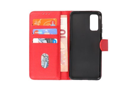 BAOHU Hoesje Geschikt voor de Samsung Galaxy S20 - Kaarthouder Book Case Telefoonhoesje - Rood