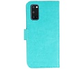 BAOHU Hoesje Geschikt voor de Samsung Galaxy S20 - Kaarthouder Book Case Telefoonhoesje - Groen
