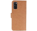 BAOHU Hoesje Geschikt voor de Samsung Galaxy S20 - Kaarthouder Book Case Telefoonhoesje - Bruin