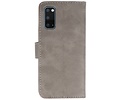 BAOHU Hoesje Geschikt voor de Samsung Galaxy S20 - Kaarthouder Book Case Telefoonhoesje - Grijs
