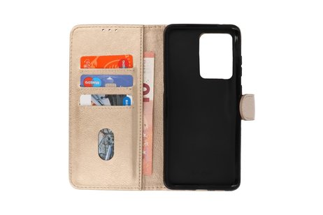 BAOHU Hoesje Geschikt voor de Samsung Galaxy S20 Ultra - Kaarthouder Book Case Telefoonhoesje - Goud