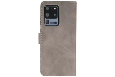 BAOHU Hoesje Geschikt voor de Samsung Galaxy S20 Ultra - Kaarthouder Book Case Telefoonhoesje - Grijs