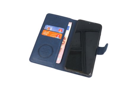 KAIYUE - Luxe Portemonnee Hoesje - Pasjeshouder Telefoonhoesje - Wallet Case - Geschikt voor Samsung Galaxy A31 - Navy