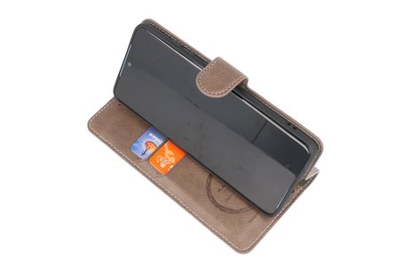 KAIYUE - Luxe Portemonnee Hoesje - Pasjeshouder Telefoonhoesje - Wallet Case - Geschikt voor Samsung Galaxy A31 -  Grijs