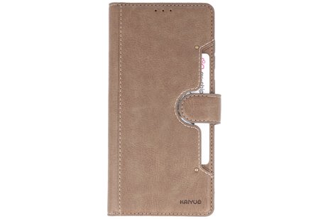 BAOHU KAIYUE - Luxe Portemonnee Hoesje - Pasjeshouder Telefoonhoesje - Wallet Case - Geschikt voor Samsung Galaxy A31 -  Grijs