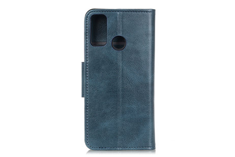 BAOHU Zakelijke Book Case Telefoonhoesje Geschikt voor de Samsung Galaxy M31 - Portemonnee Hoesje - Pasjeshouder Wallet Case -  Blauw
