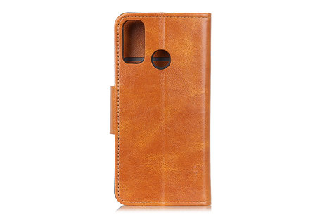 BAOHU Zakelijke Book Case Telefoonhoesje Geschikt voor de Samsung Galaxy M31 - Portemonnee Hoesje - Pasjeshouder Wallet Case - Bruin