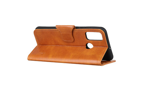 BAOHU Zakelijke Book Case Telefoonhoesje Geschikt voor de Samsung Galaxy M31 - Portemonnee Hoesje - Pasjeshouder Wallet Case - Bruin