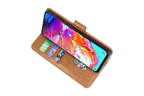 Hoesje Geschikt voor Samsung Galaxy A71 - Kaarthouder Book Case Telefoonhoesje - Bruin