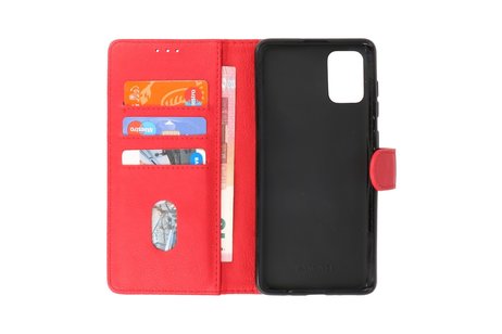 BAOHU Hoesje Geschikt voor Samsung Galaxy A71 - Kaarthouder Book Case Telefoonhoesje - Rood